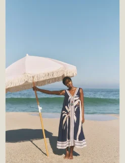 Printed V-Neck Midi Kaftan Dress