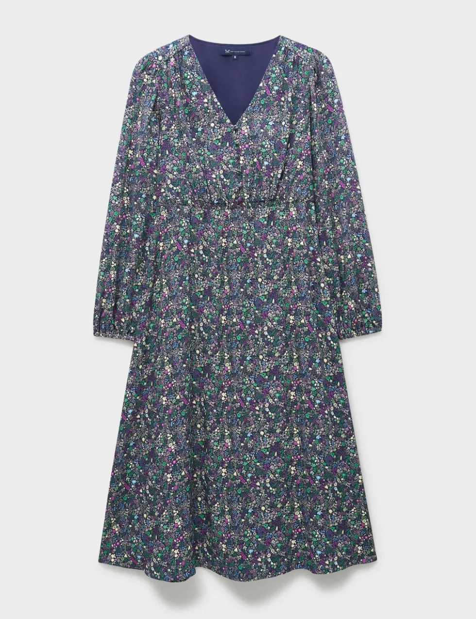 Printed V-Neck Midi Tea Dress