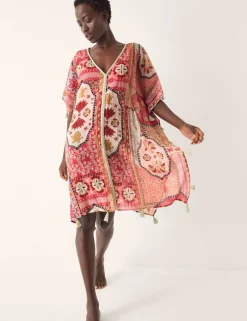 Printed V-Neck Mini Beach Dress