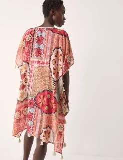 Printed V-Neck Mini Beach Dress