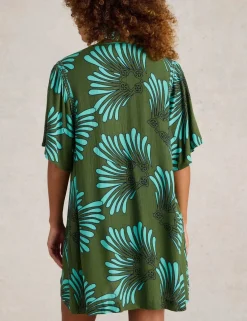 Printed V-Neck Mini Kaftan