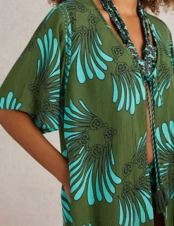 Printed V-Neck Mini Kaftan