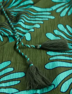 Printed V-Neck Mini Kaftan