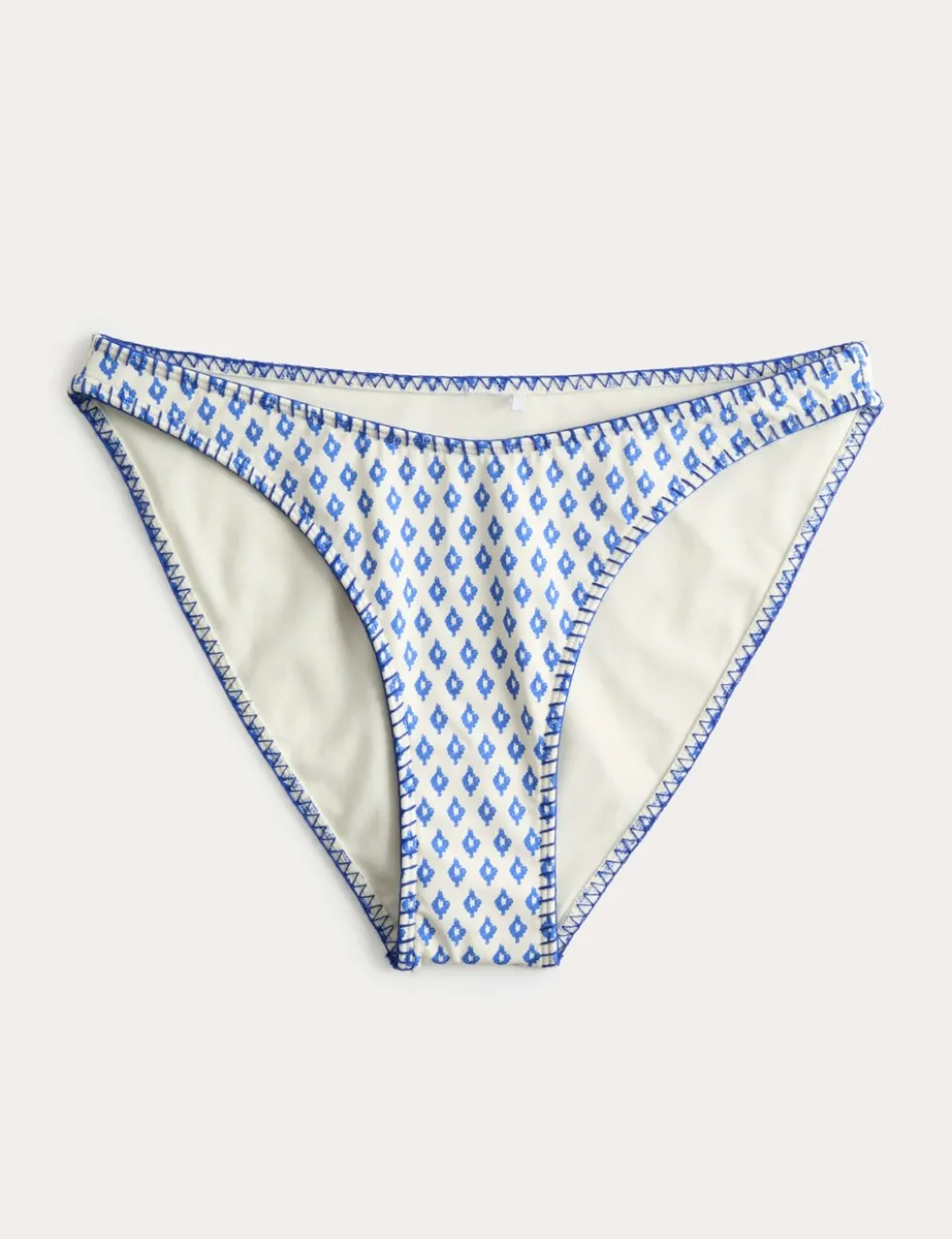 Printed Whipstitch High Leg Bikini Bottoms