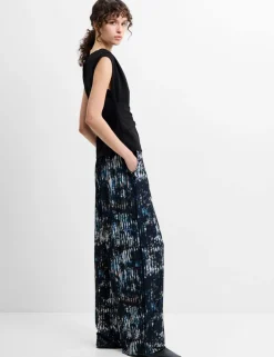 Printed Wide Leg Trousers