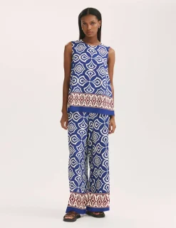 Printed Wide Leg Trousers