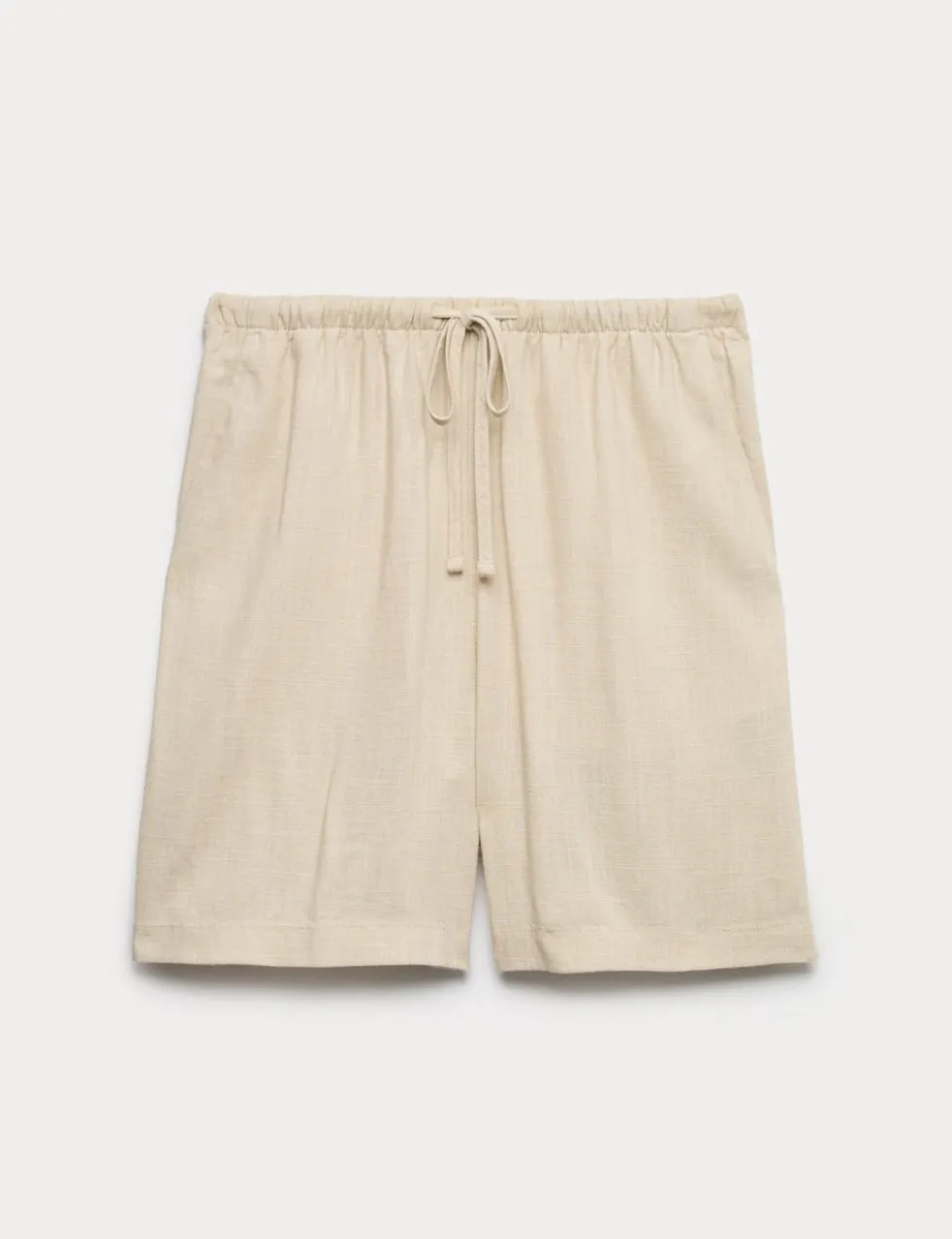 Pull On High Waisted Shorts with Linen