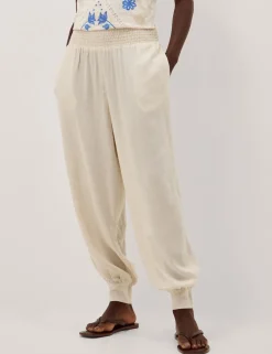 Pull On Relaxed Trousers with Linen