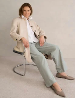 Puppytooth Mid Rise Wide Leg Trousers