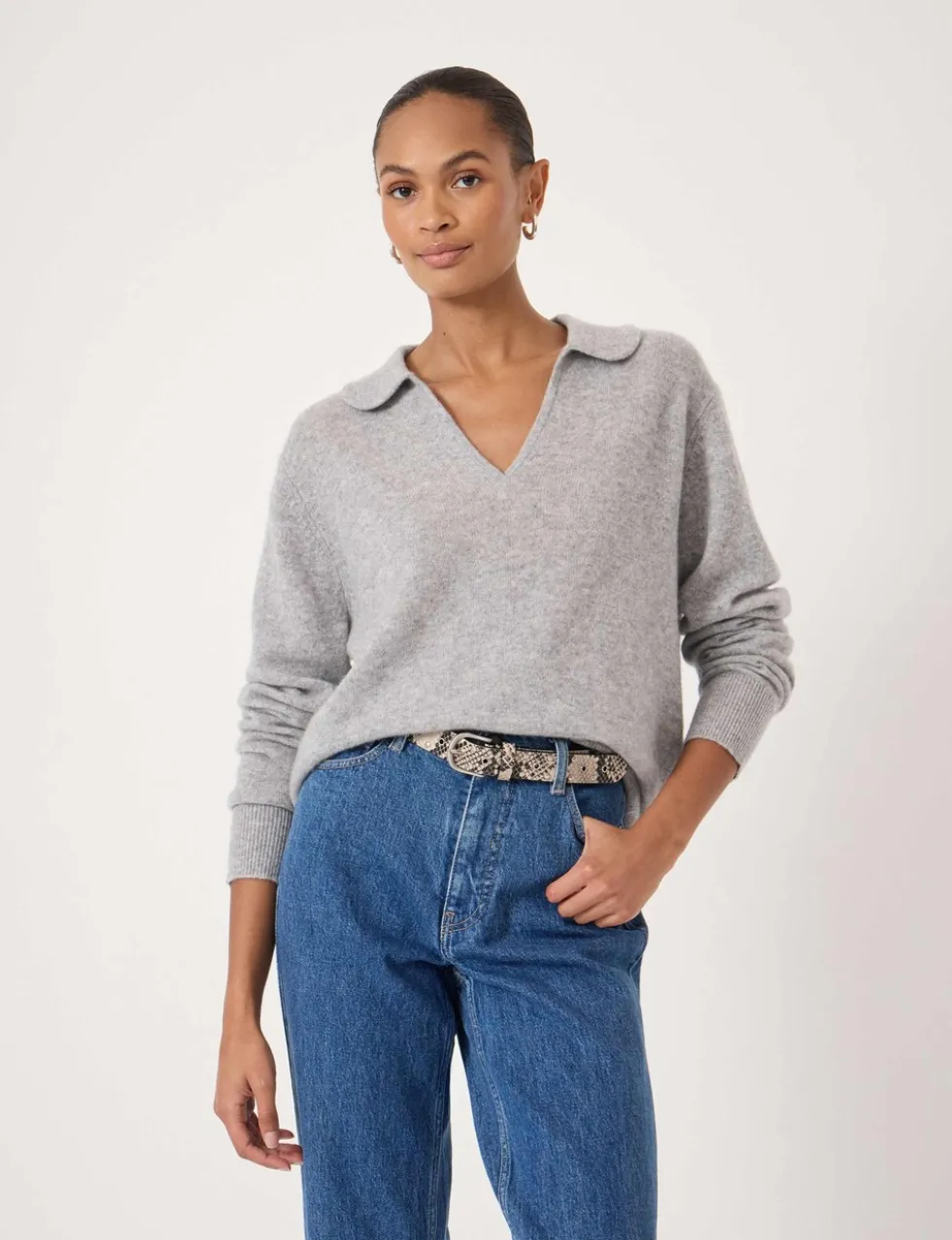 Pure Cashmere Collared Jumper