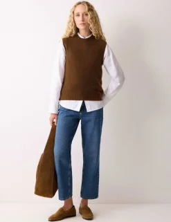 Pure Cashmere Crew Neck Knitted Vest