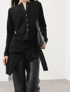 Pure Cashmere Crew Neck Relaxed Cardigan