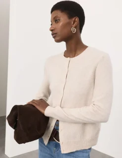 Pure Cashmere Crew Neck Relaxed Cardigan