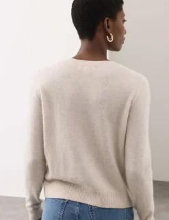 Pure Cashmere Crew Neck Relaxed Cardigan