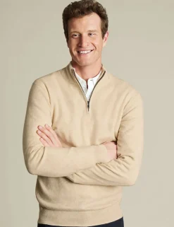 Pure Cashmere Half Zip Jumper