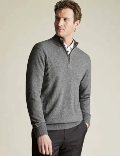 Pure Cashmere Half Zip Jumper