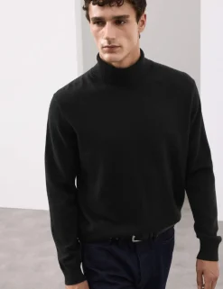 Pure Cashmere Roll Neck Jumper