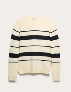 Pure Cashmere Striped Crew Neck Jumper