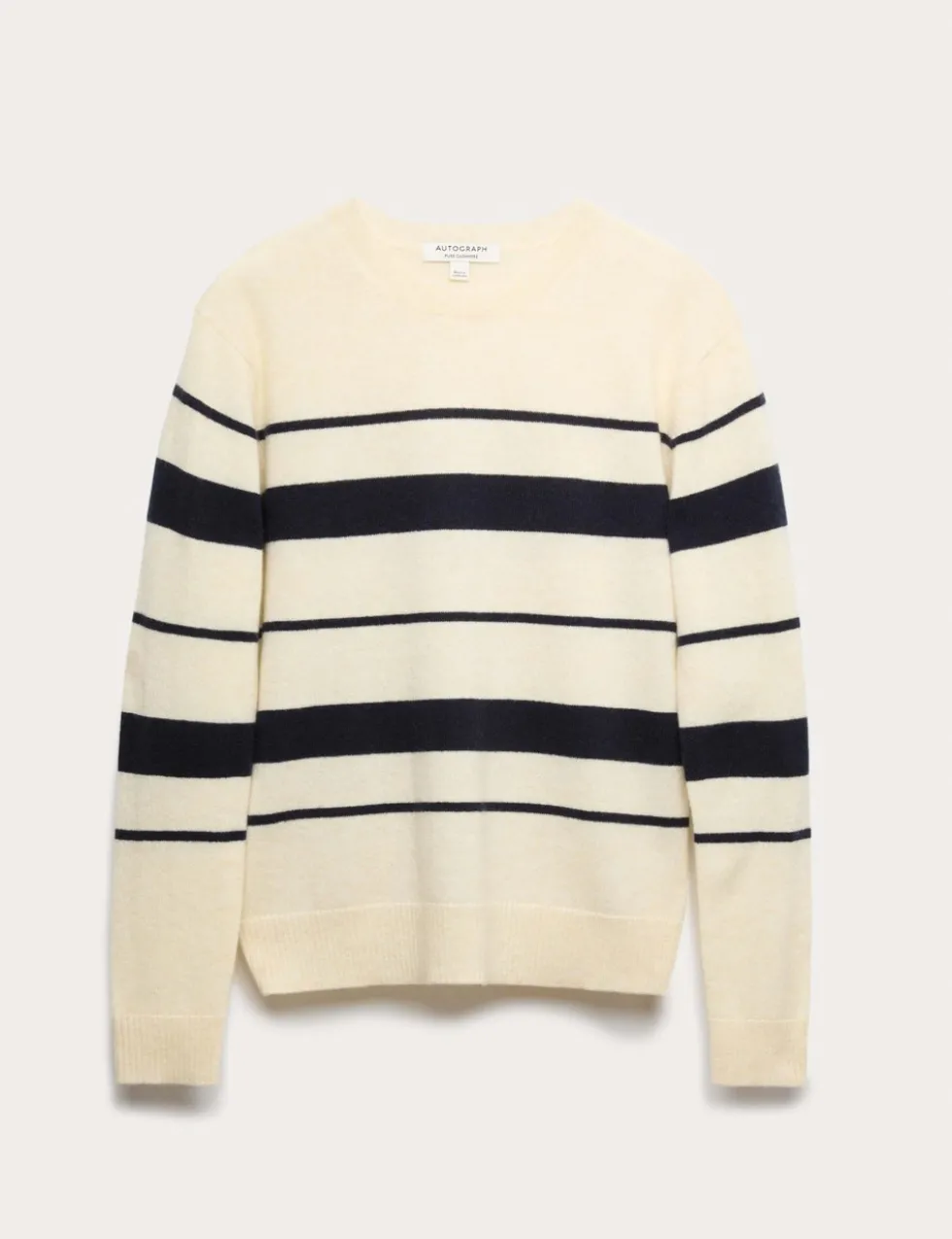 Pure Cashmere Striped Crew Neck Jumper