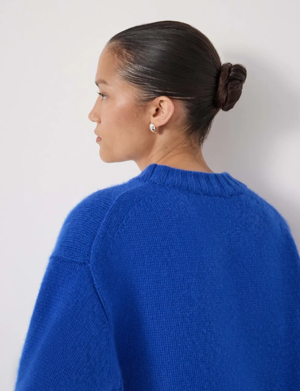 Pure Cashmere Textured Crew Neck Jumper