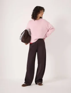 Pure Cashmere Textured Crew Neck Jumper