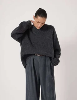Pure Cashmere Textured Crew Neck Jumper