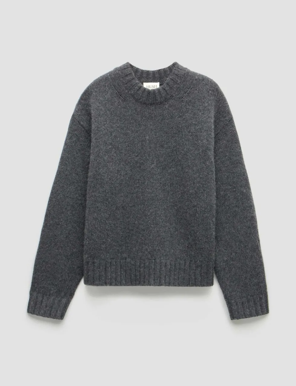 Pure Cashmere Textured Crew Neck Jumper