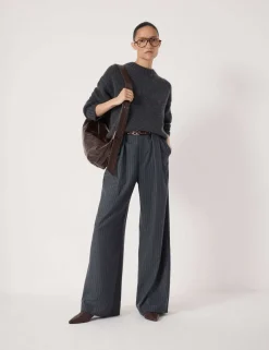 Pure Cashmere Textured Crew Neck Jumper