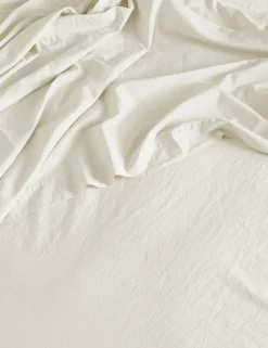 Pure Cotton 300 Thread Count Washed Deep Fitted Sheet