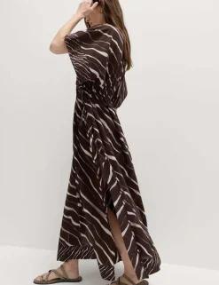 Pure Cotton Animal Print Maxi Kaftan