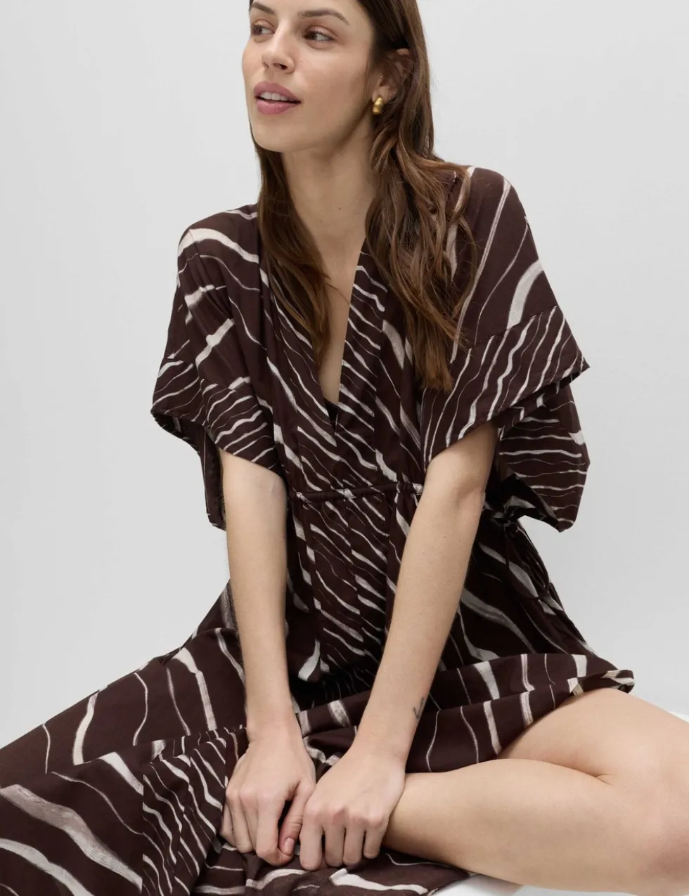 Pure Cotton Animal Print Maxi Kaftan