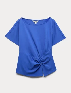 Pure Cotton Asymmetric T-Shirt
