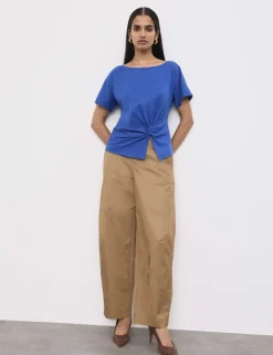 Pure Cotton Asymmetric T-Shirt