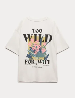 Pure Cotton Back Graphic T-Shirt (6-16 Yrs)