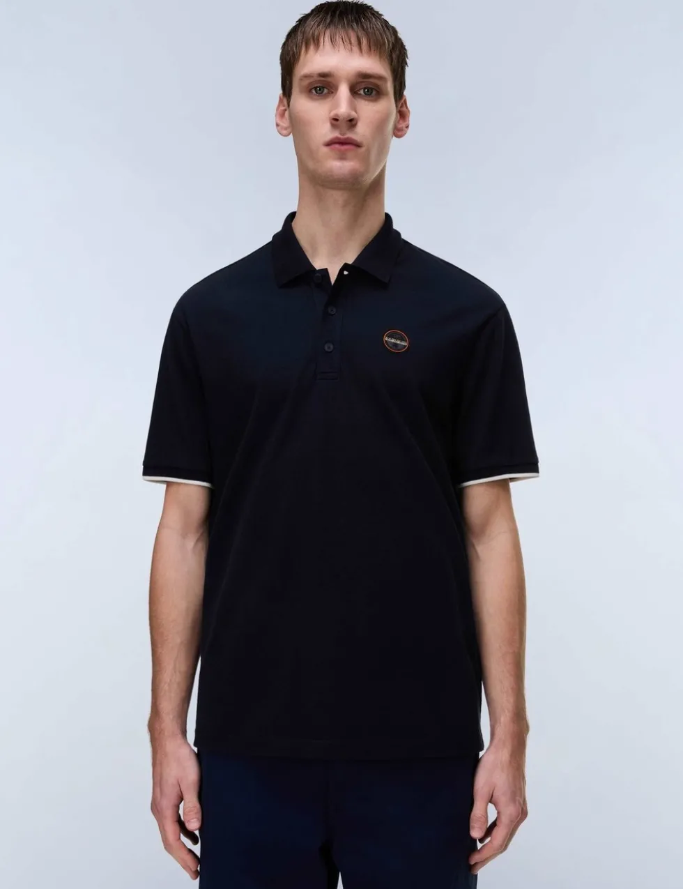 Pure Cotton Badge Polo Shirt