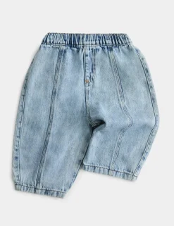 Pure Cotton Barrel Jeans (0-5 Yrs)