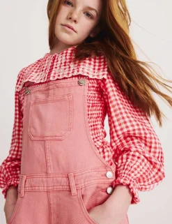 Pure Cotton Barrel Leg Dungarees (2-16 Yrs)