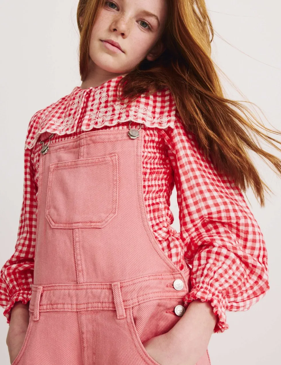 Pure Cotton Barrel Leg Dungarees (2-16 Yrs)