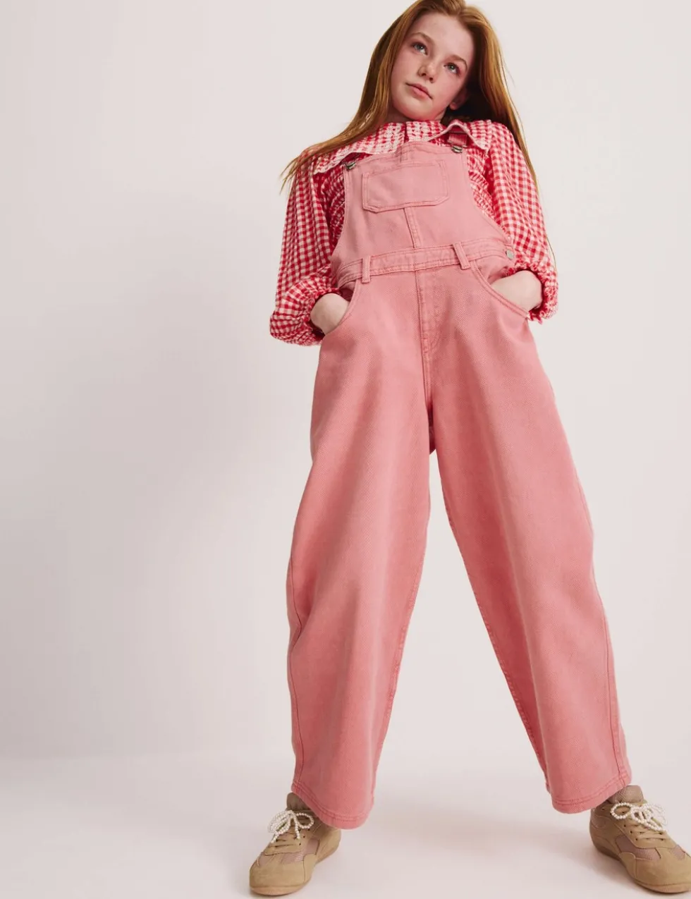 Pure Cotton Barrel Leg Dungarees (2-16 Yrs)