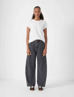 Pure Cotton Barrel Leg Jeans