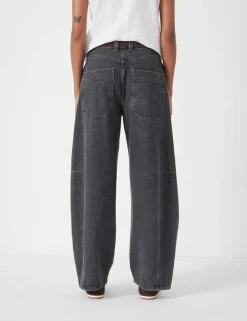Pure Cotton Barrel Leg Jeans