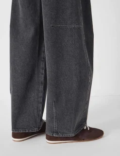 Pure Cotton Barrel Leg Jeans