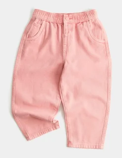 Pure Cotton Barrel Leg Jeans (2-8 Yrs)