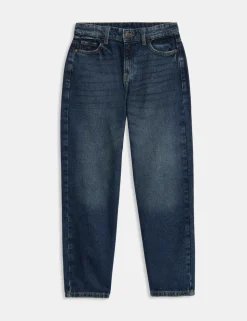 Pure Cotton Barrel Leg Jeans (6-16 Yrs)