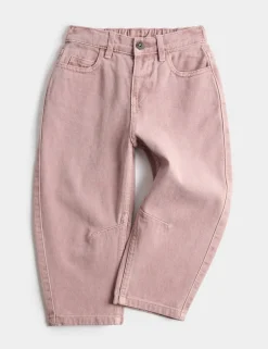 Pure Cotton Barrel Leg Jeans (2-8 Yrs)