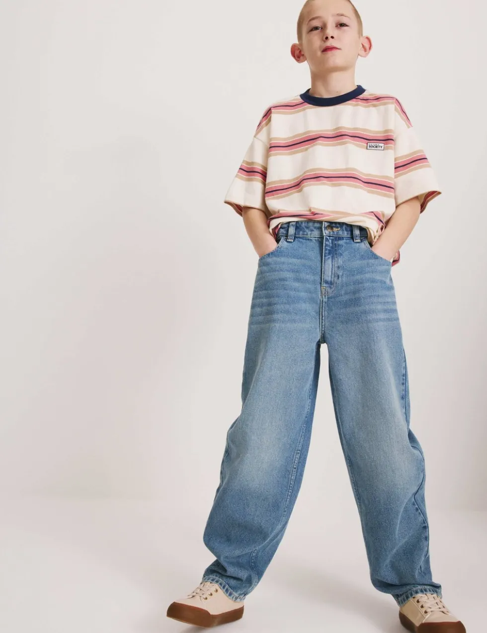 Pure Cotton Barrel Leg Jeans (6-16 Yrs)