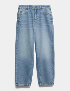 Pure Cotton Barrel Leg Jeans (6-16 Yrs)