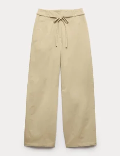 Pure Cotton Barrel Leg Trousers