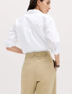 Pure Cotton Barrel Leg Trousers