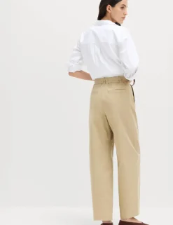 Pure Cotton Barrel Leg Trousers
